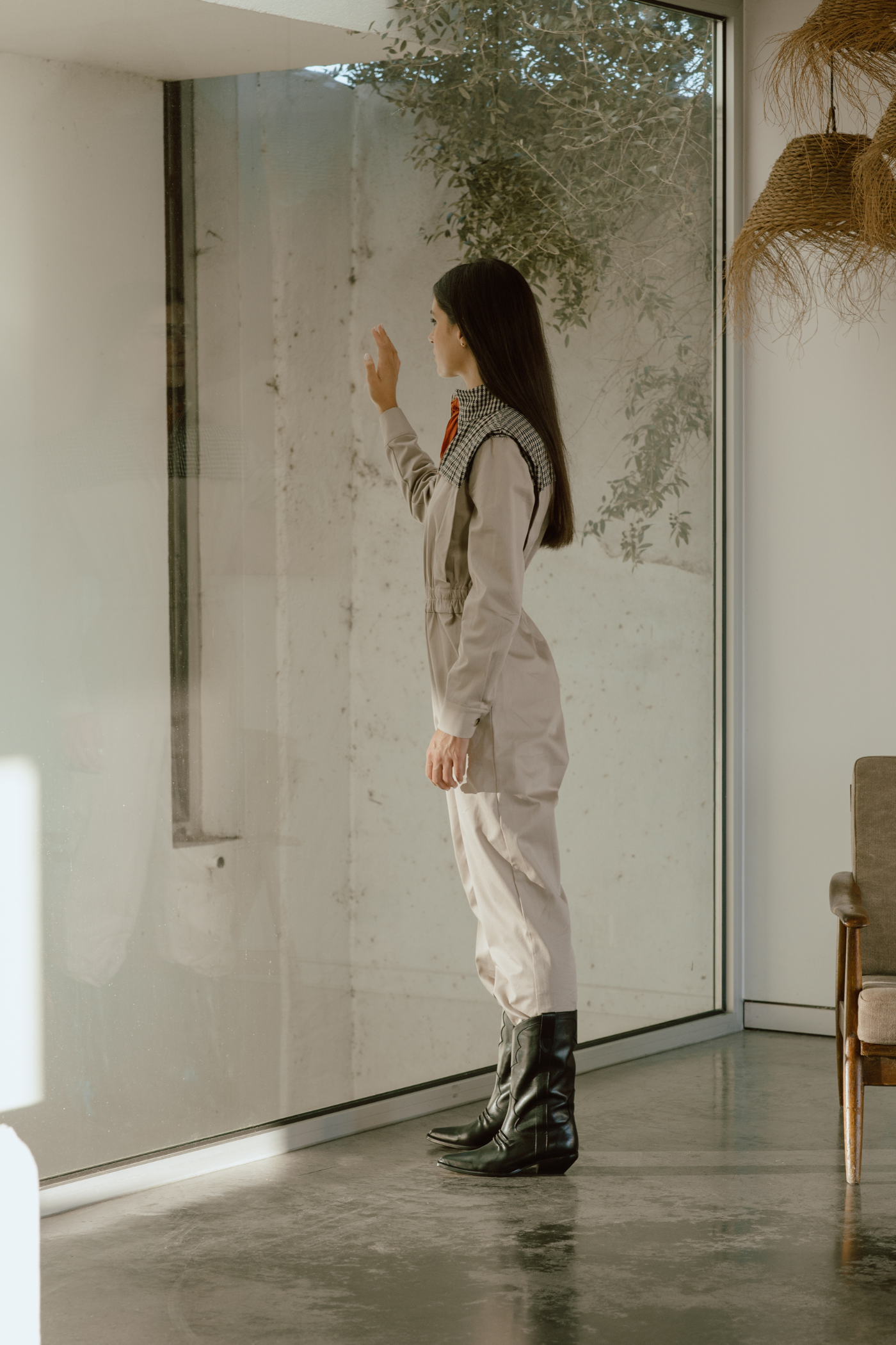 Botas texanas em pele preta de salto médio