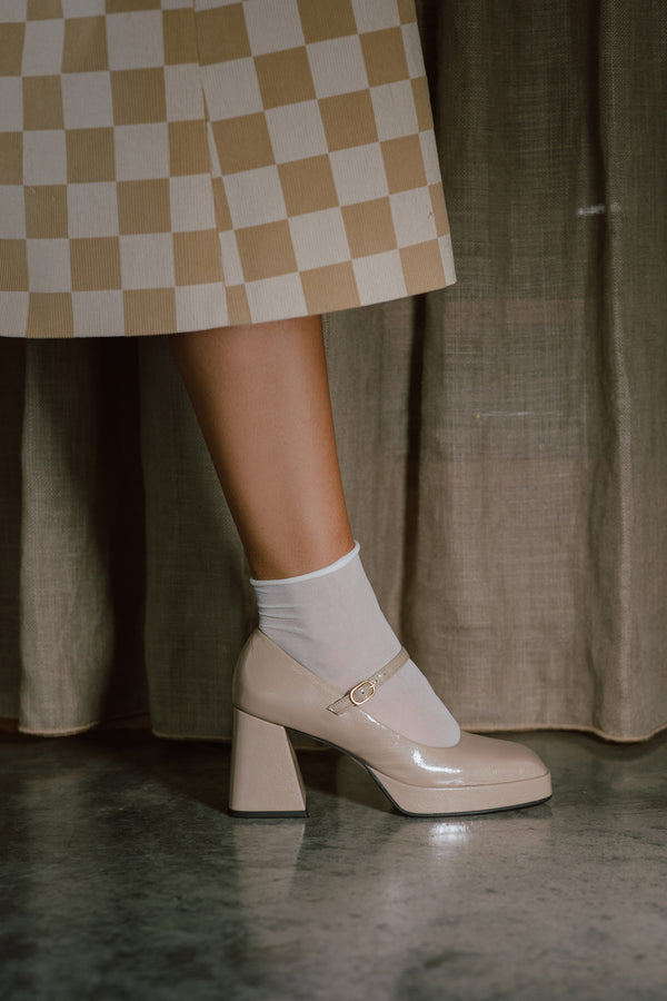 Sapato Mary Jane salto alto compensados em verniz, a nova tendencia de Outono