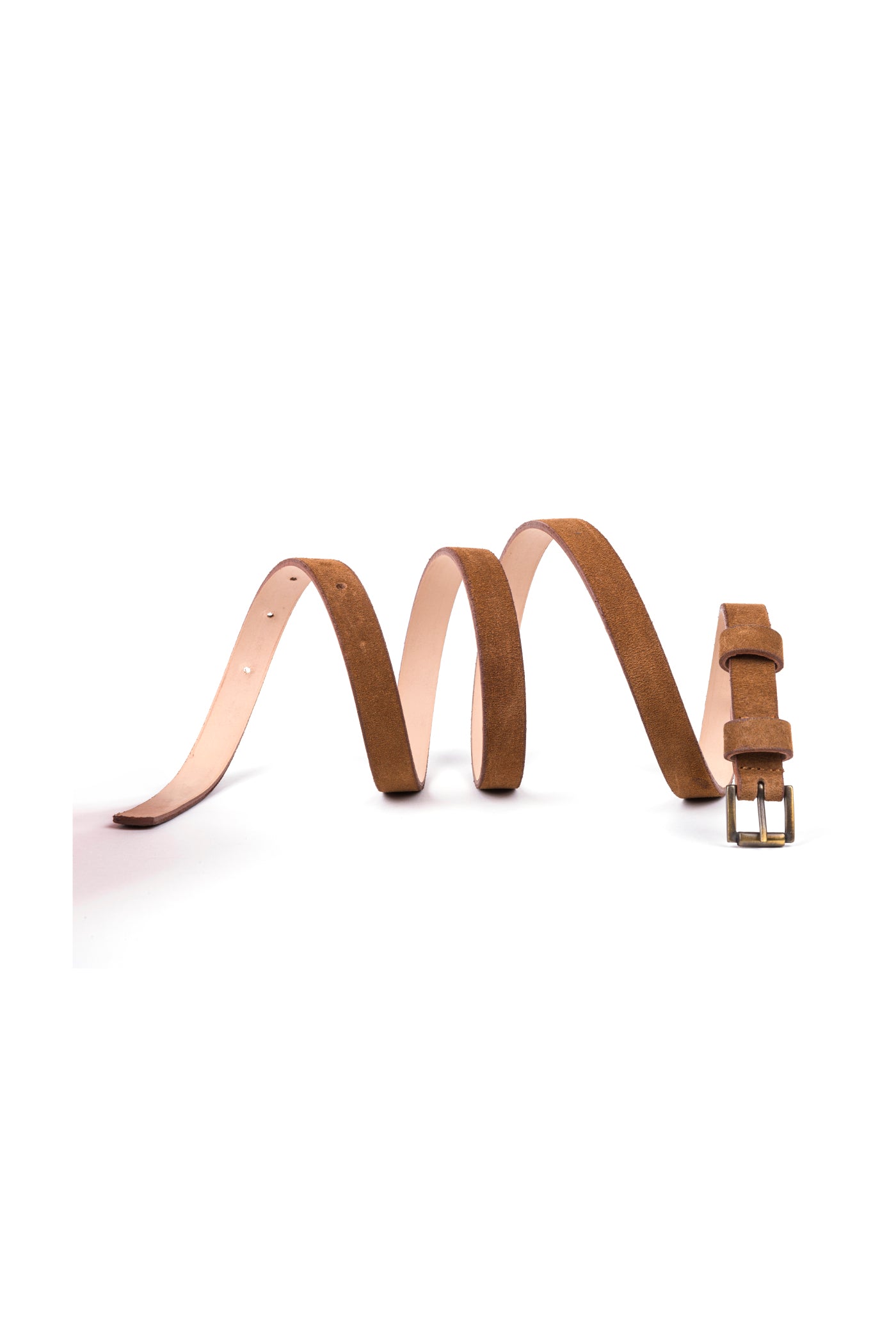 Cinto de senhora em couro camel com fivela ouro velho