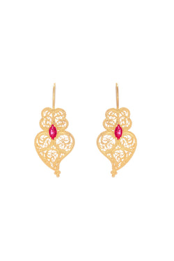 Heart of Viana Red Earrings