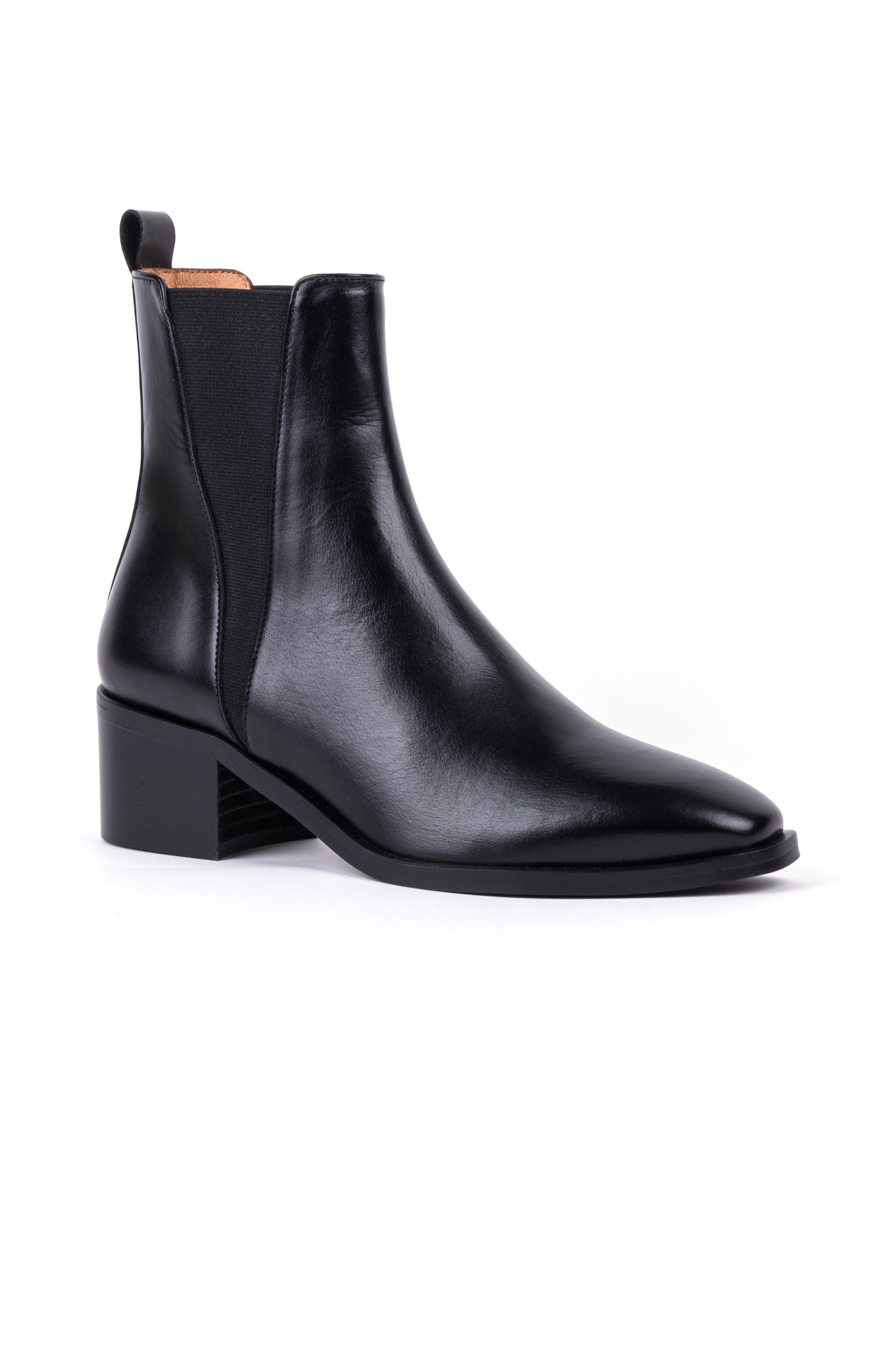 Botas de salto médio em pele

