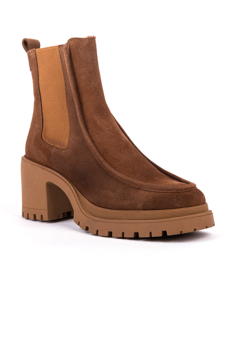 Botas chelsea de salto alto em croute	