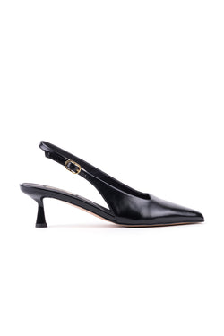 Slingbacks de senhora em pele de salto médio