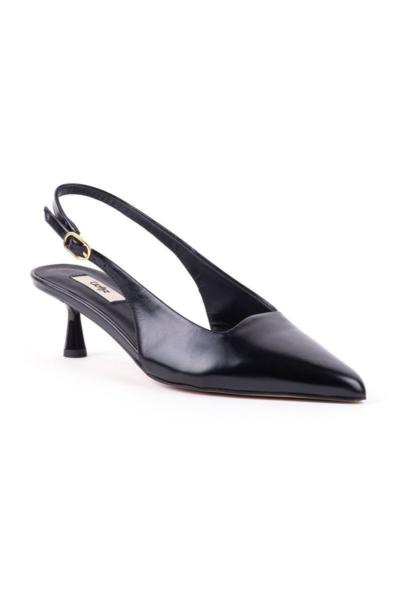 Slingbacks de senhora em pele de salto médio