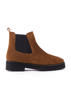 Botins chelsea camel em croute