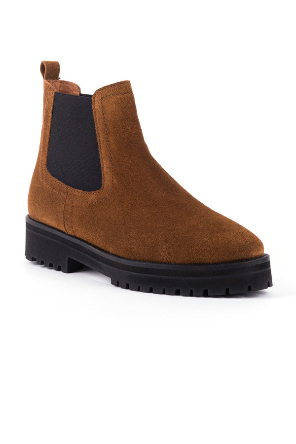 Botins chelsea camel em croute