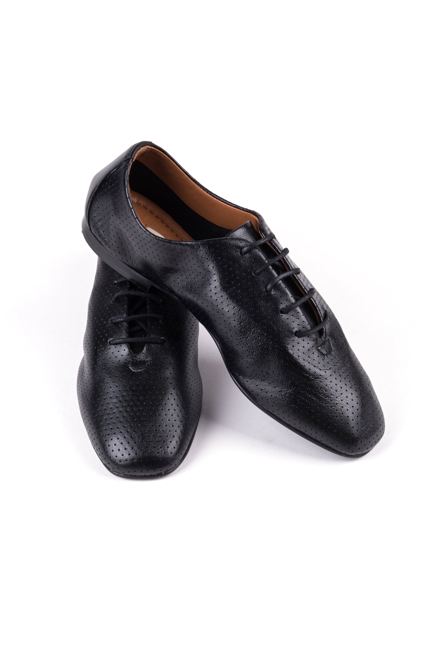 Microfur leather flat shoes