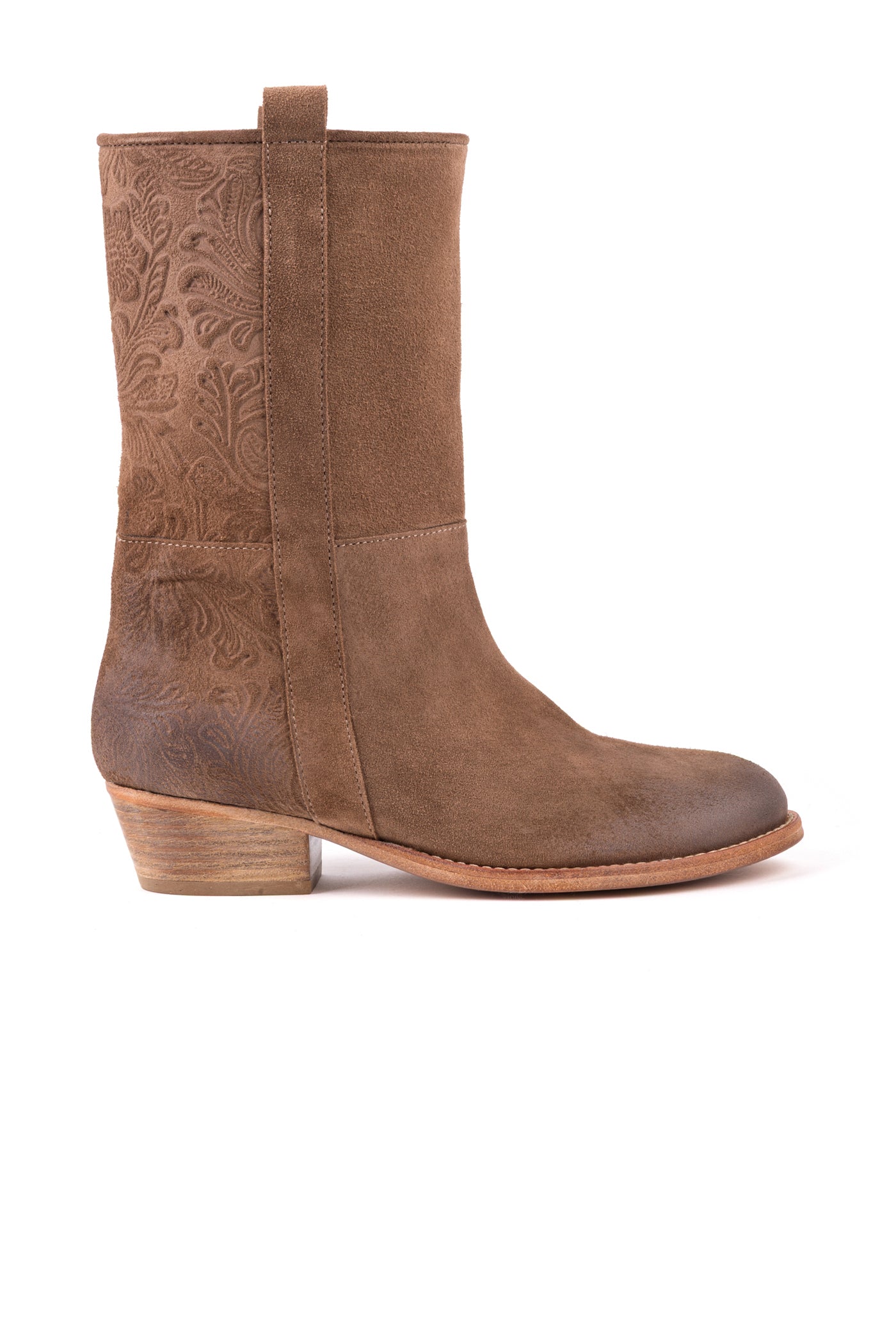 Botas com fecho atrás em croute