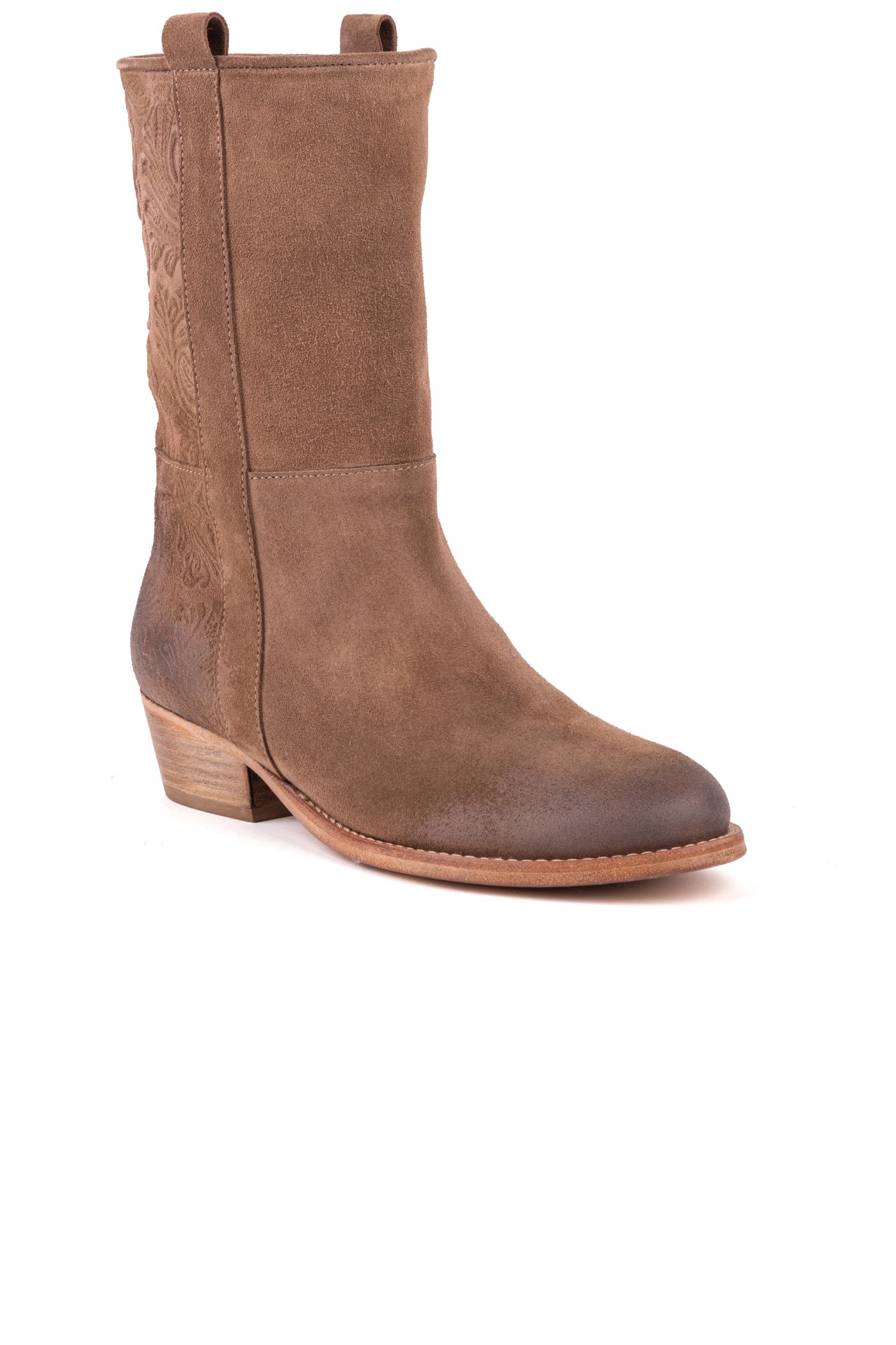 Botas com fecho atrás em croute
