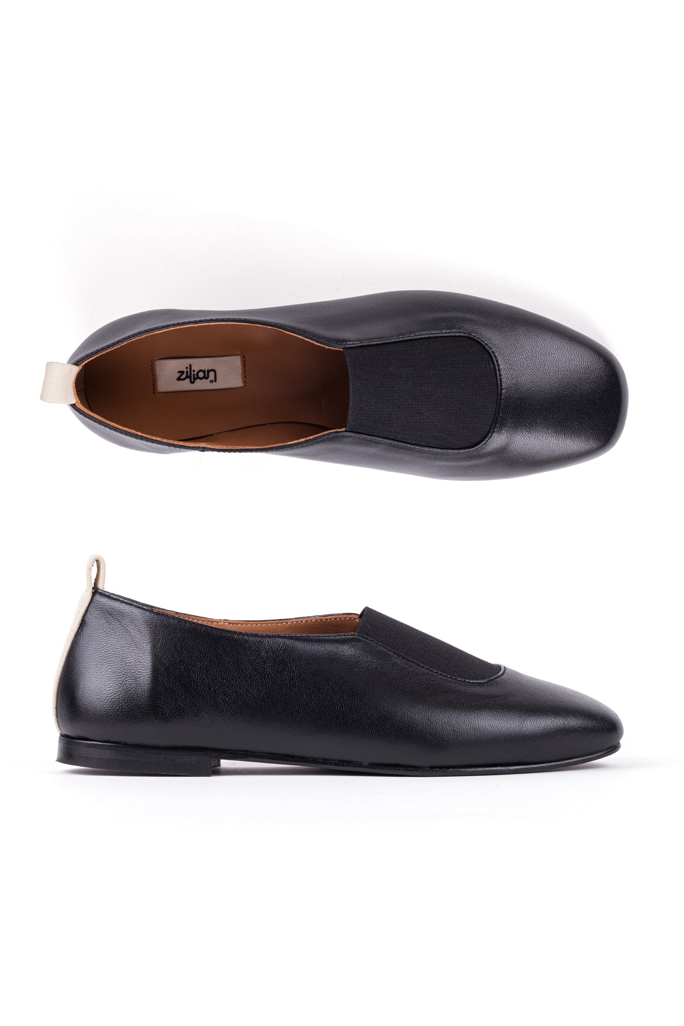 Sapato raso soft em pele