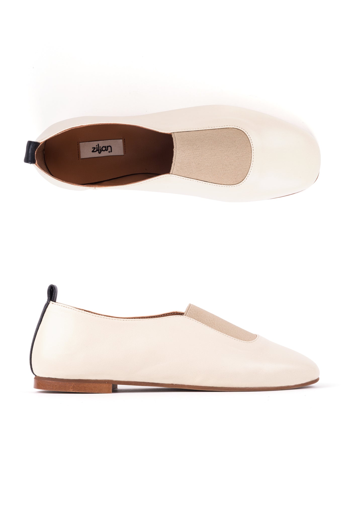 Sapato raso soft em pele