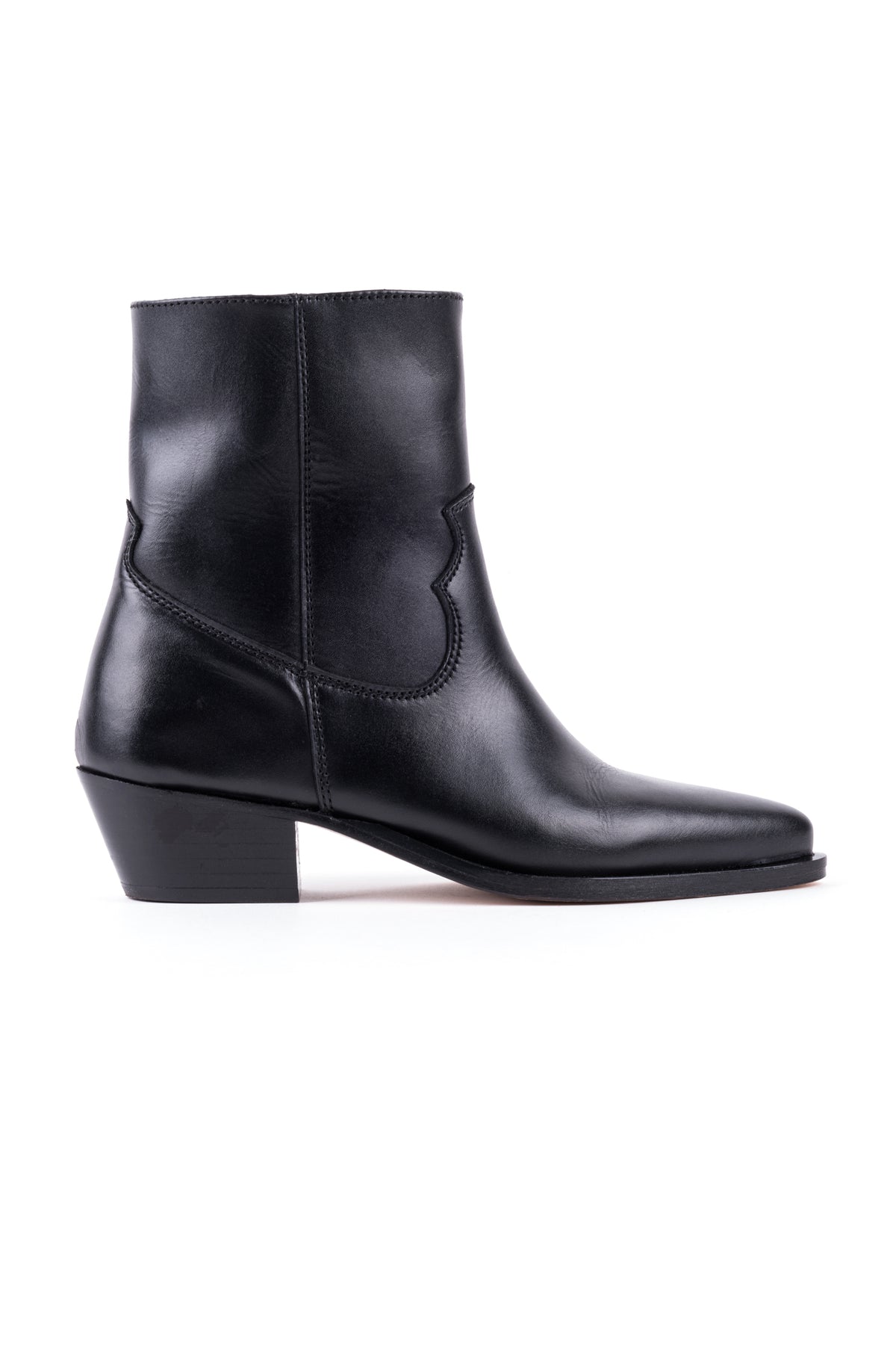 Botas texanas com fecho lateral em pele