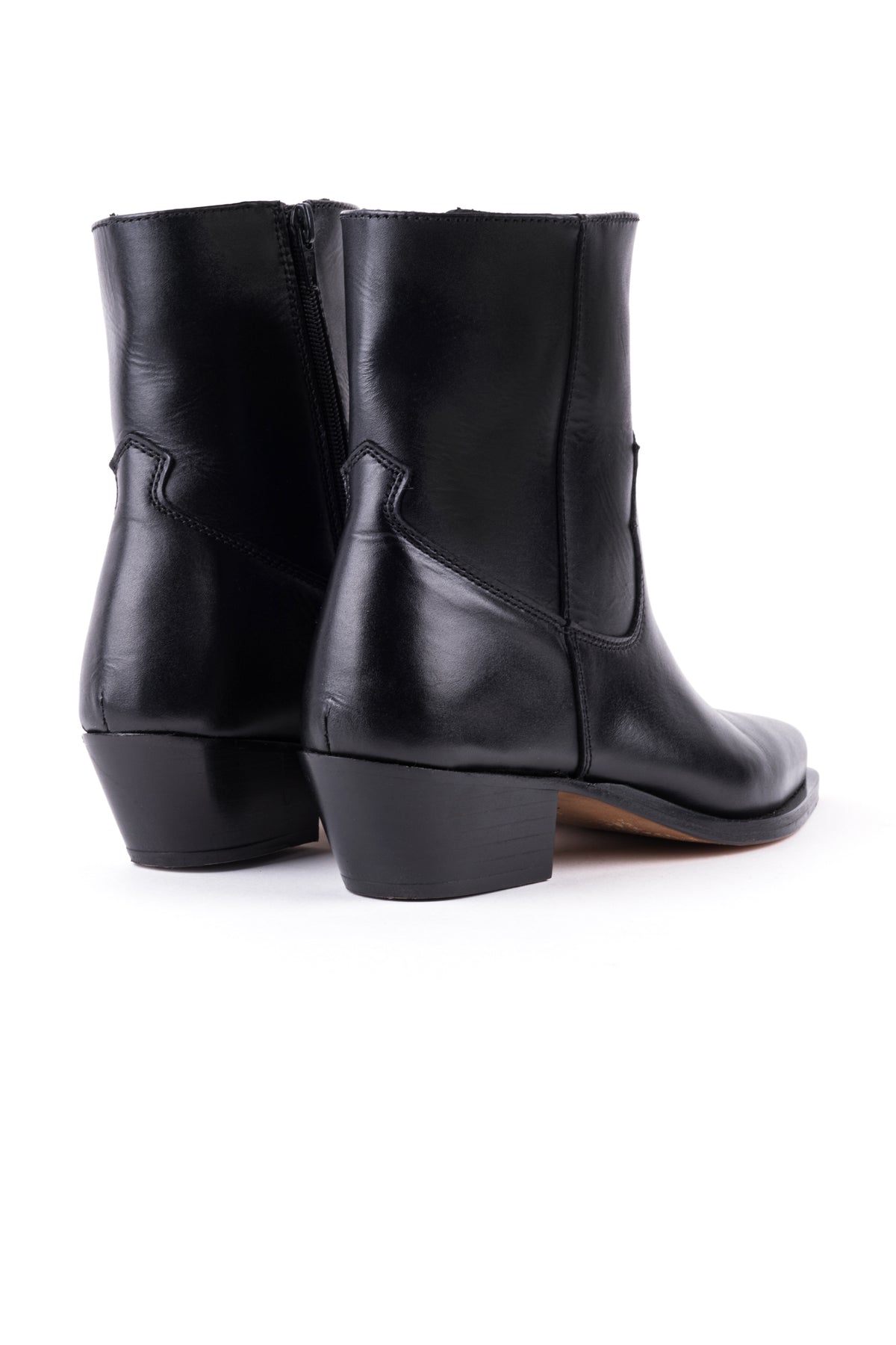 Botas texanas com fecho lateral em pele