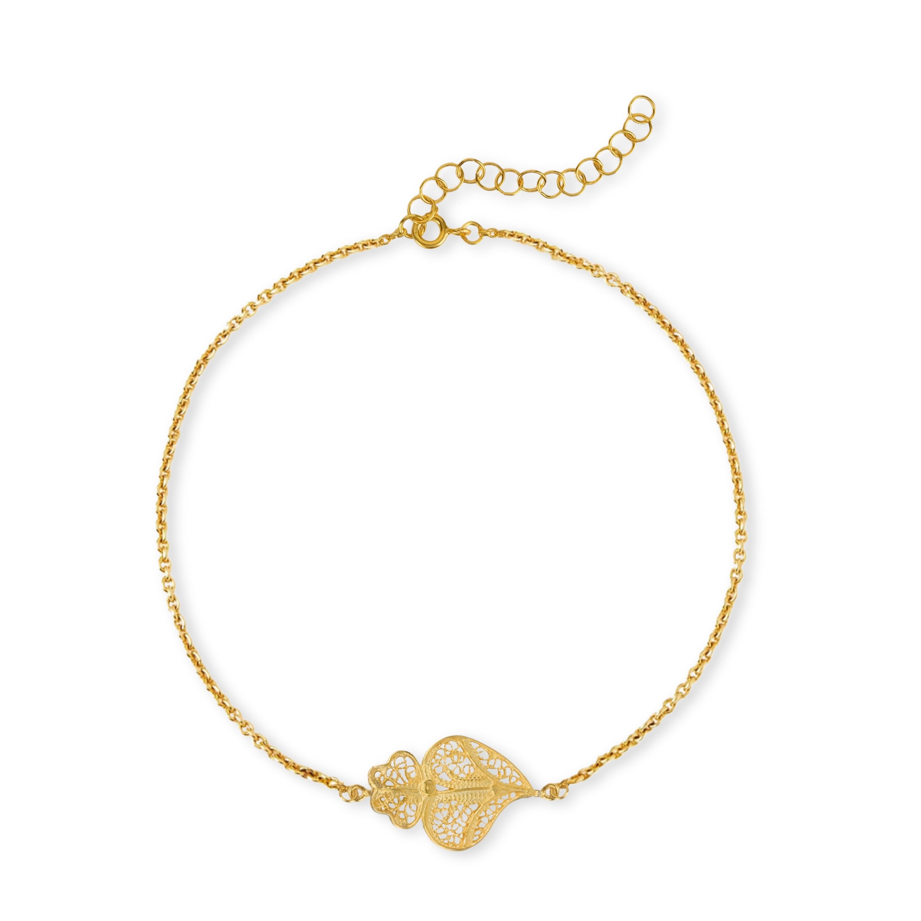 Pulseira Coração de Viana de filigrana em