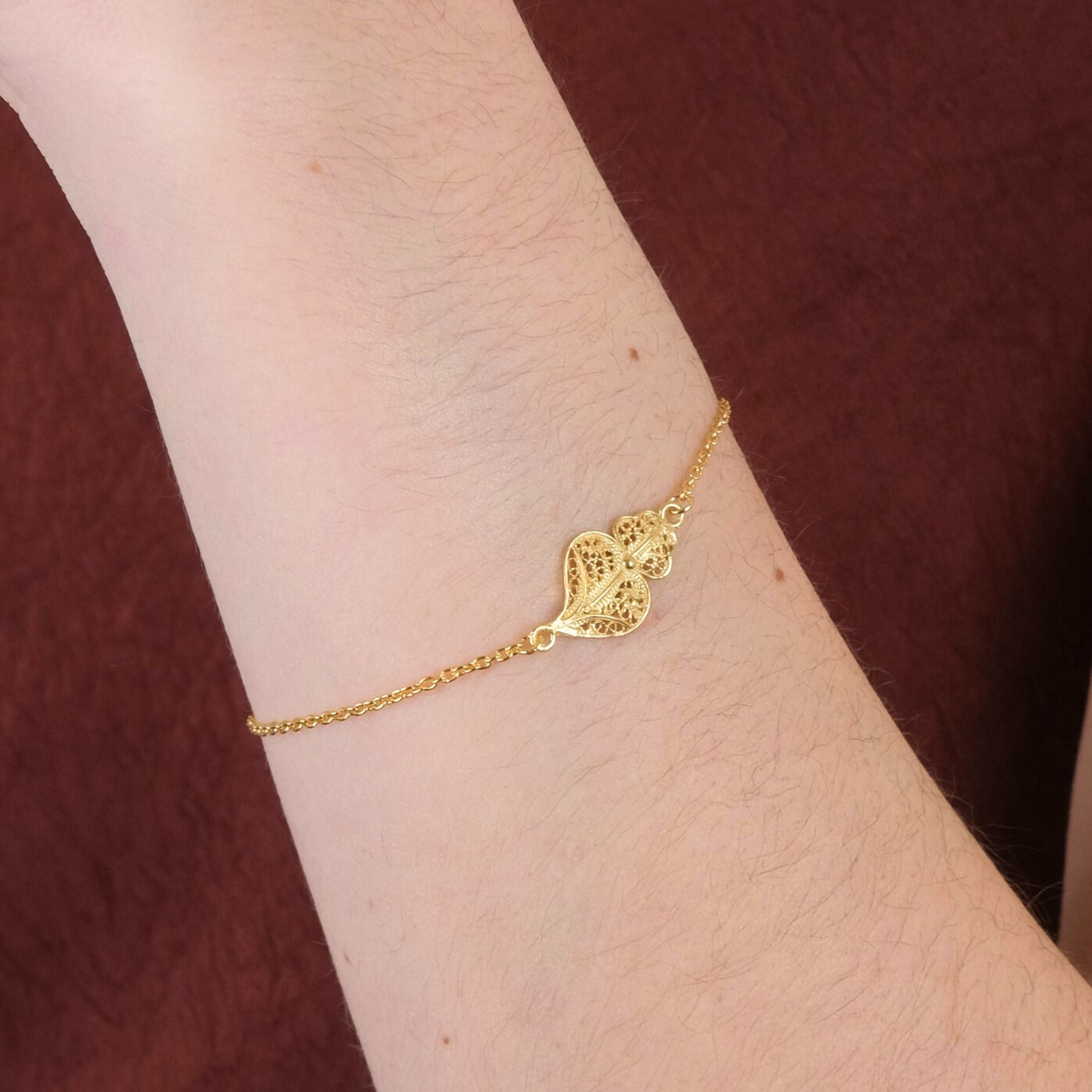 Pulseira Coração de Viana de filigrana em