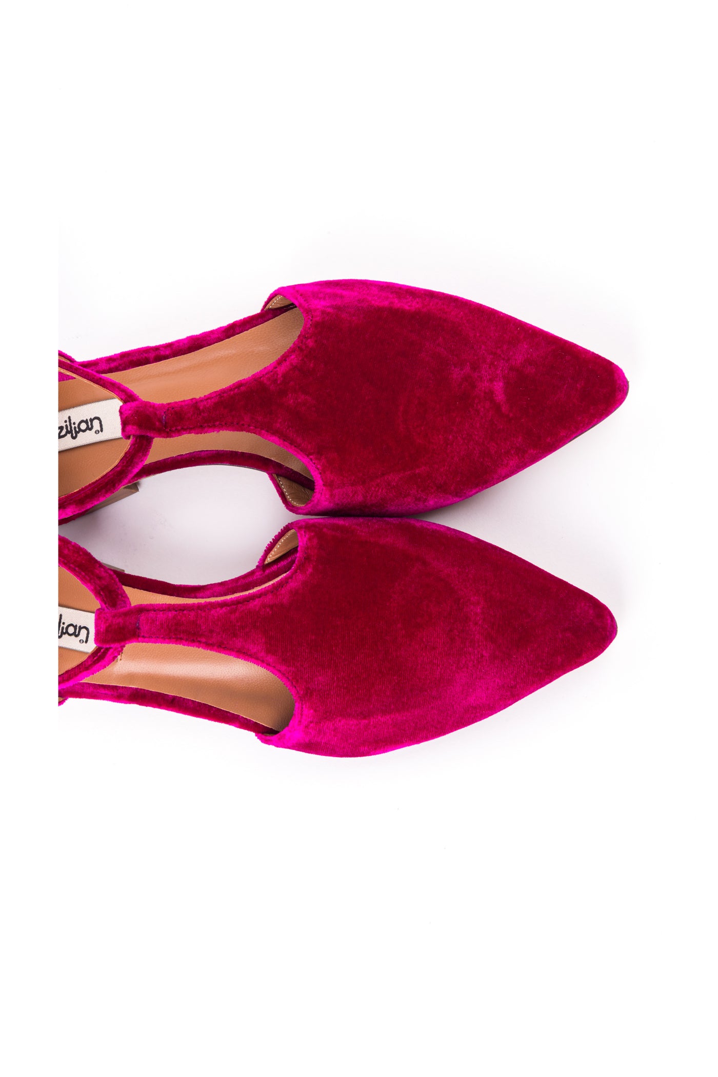 Sapatos rasos em veludo