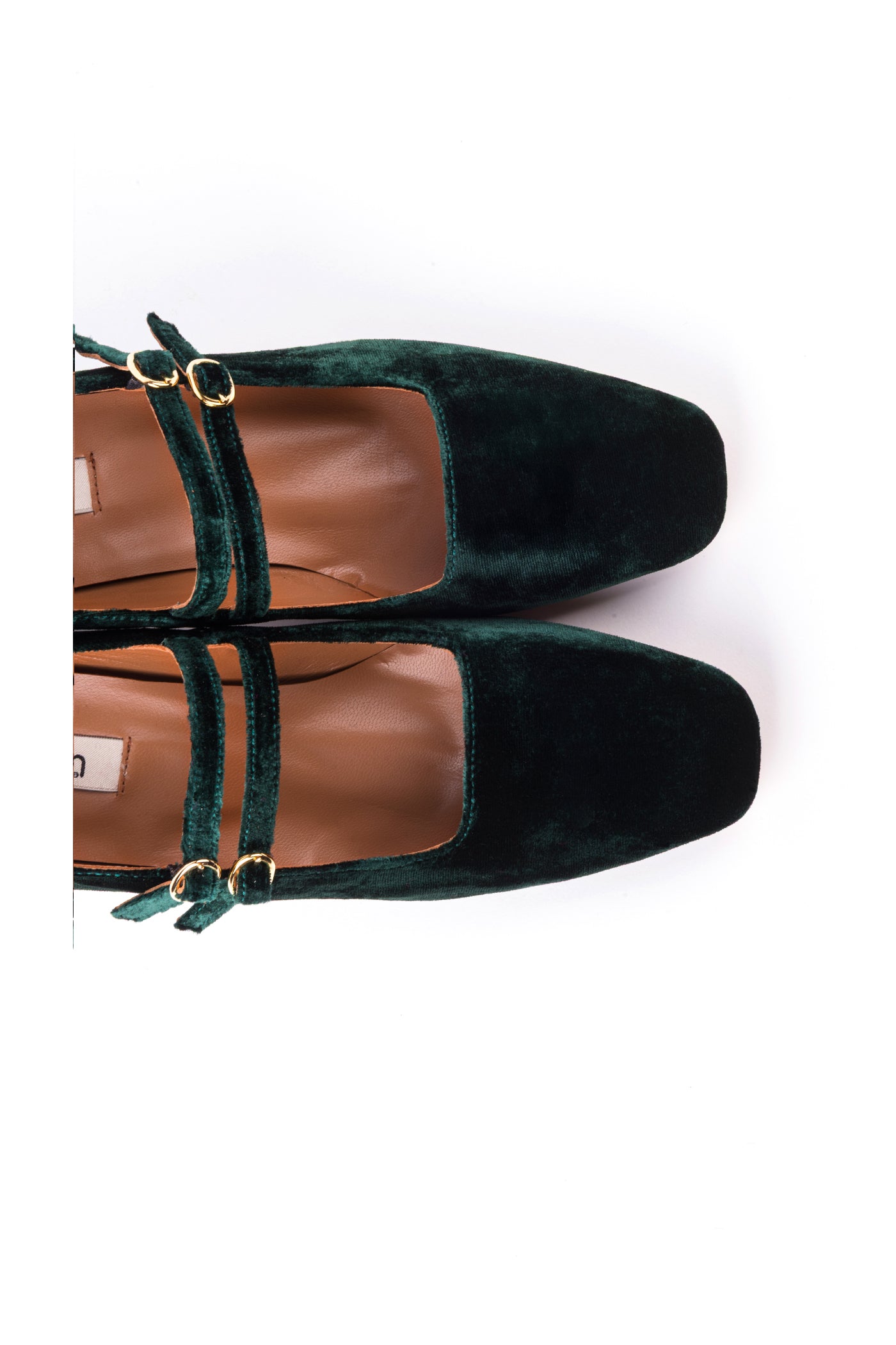 Sapatos Mary Jane de salto médio em veludo