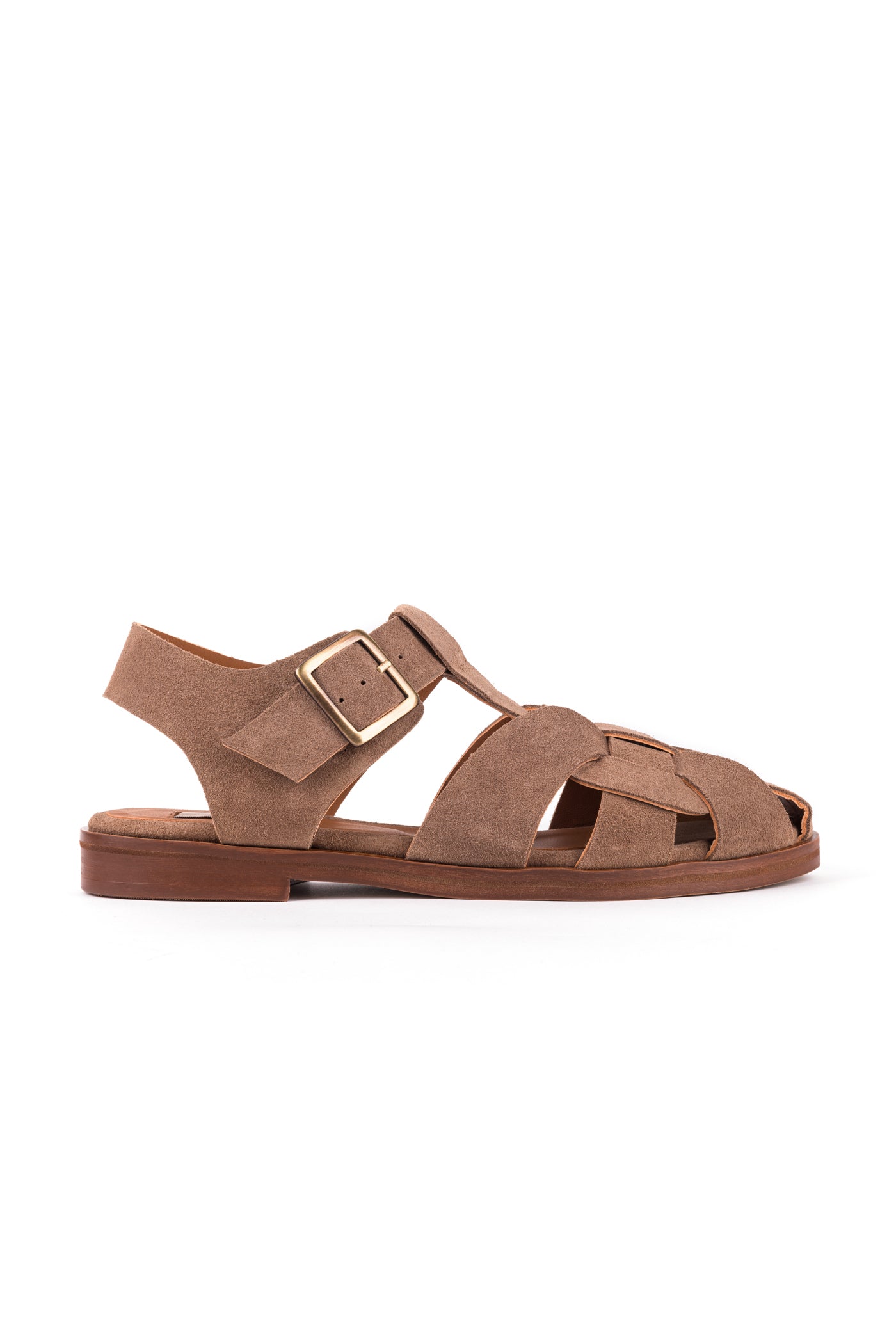 Sandália pescador com fivela em croute