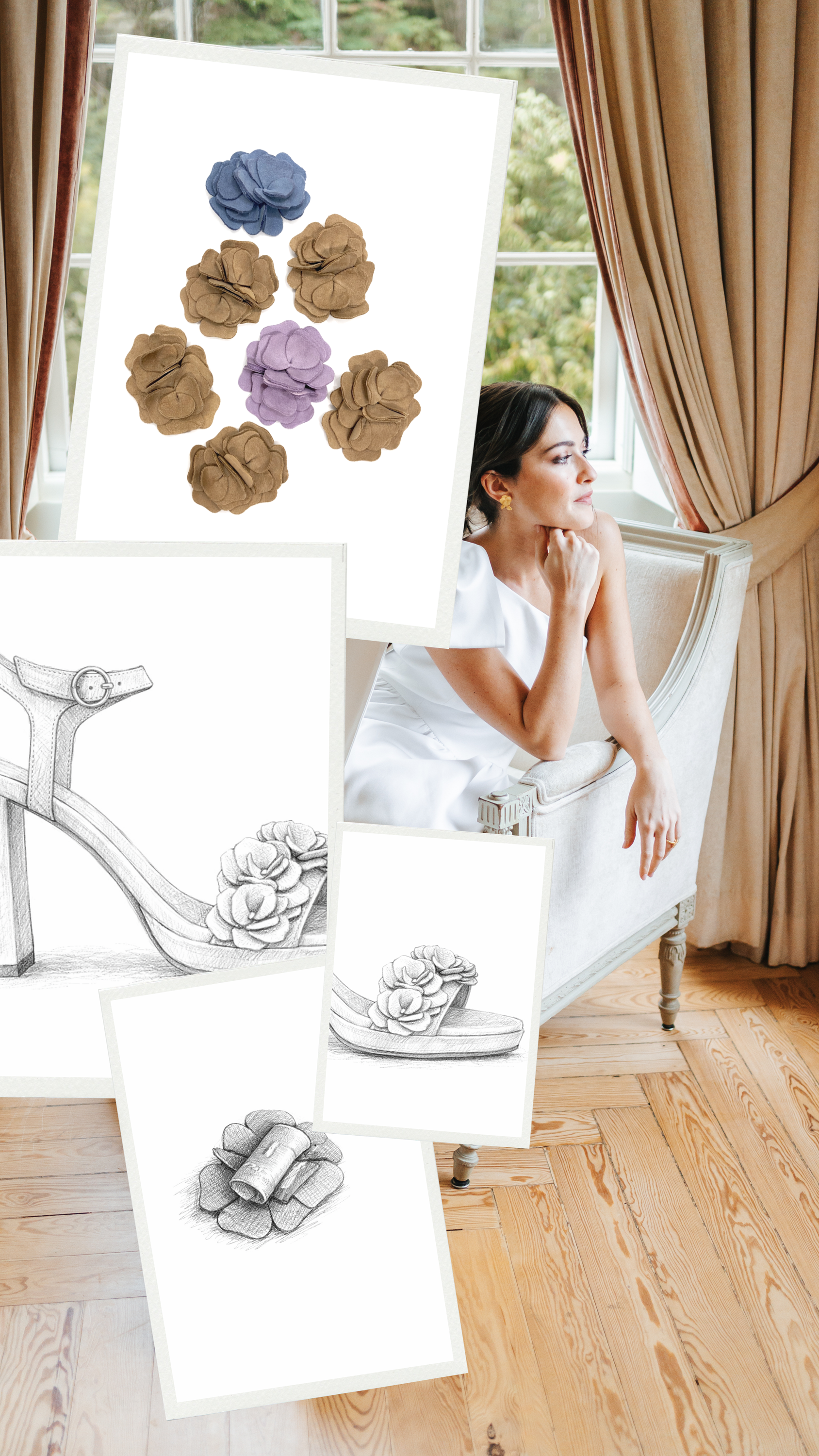 Sandálias de noiva em camurça