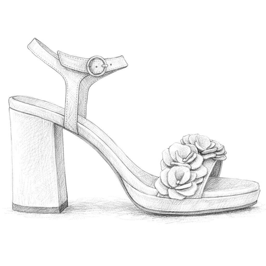 Sandálias de noiva em camurça