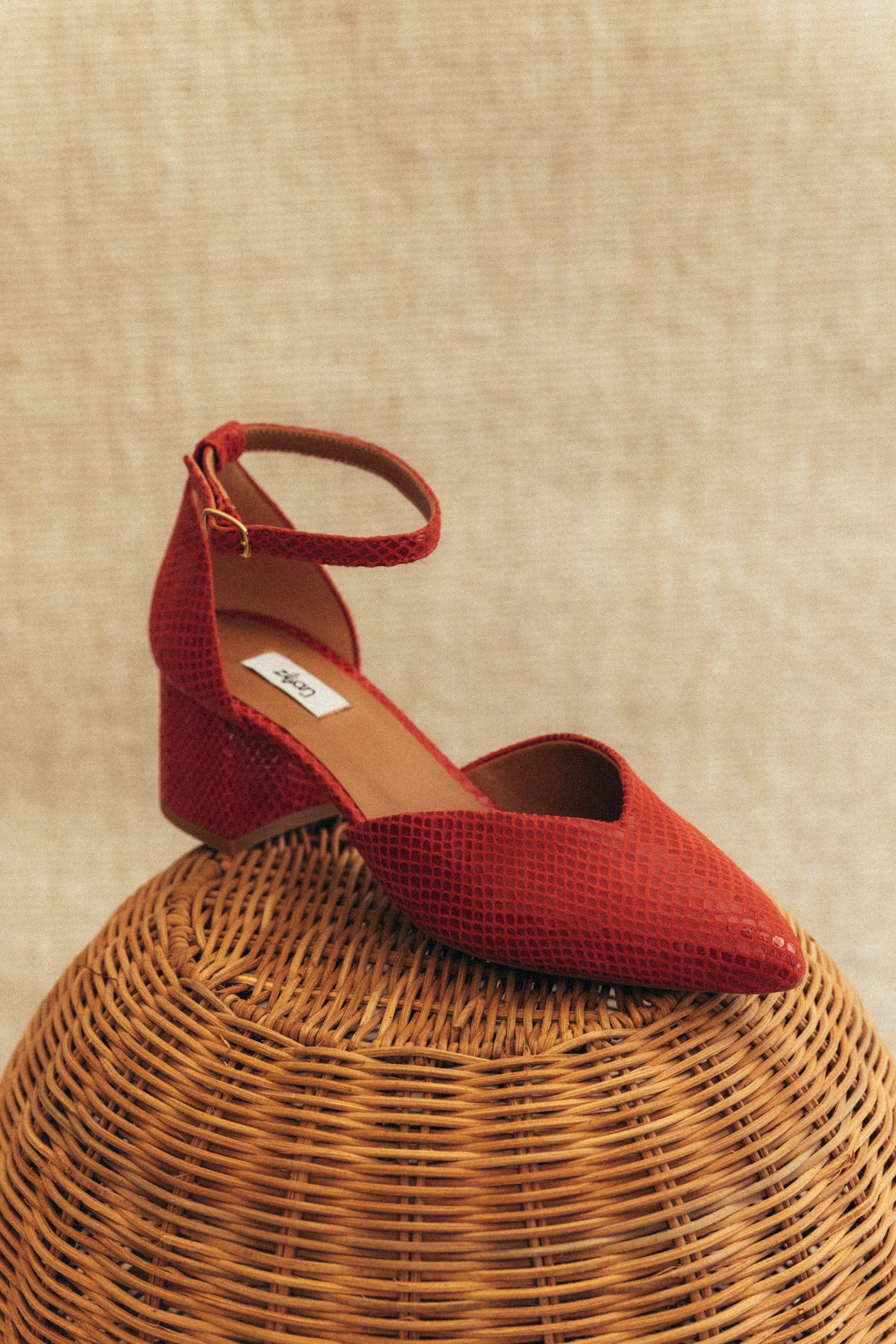 Sapatos de salto alto clássicos em camurça gravada