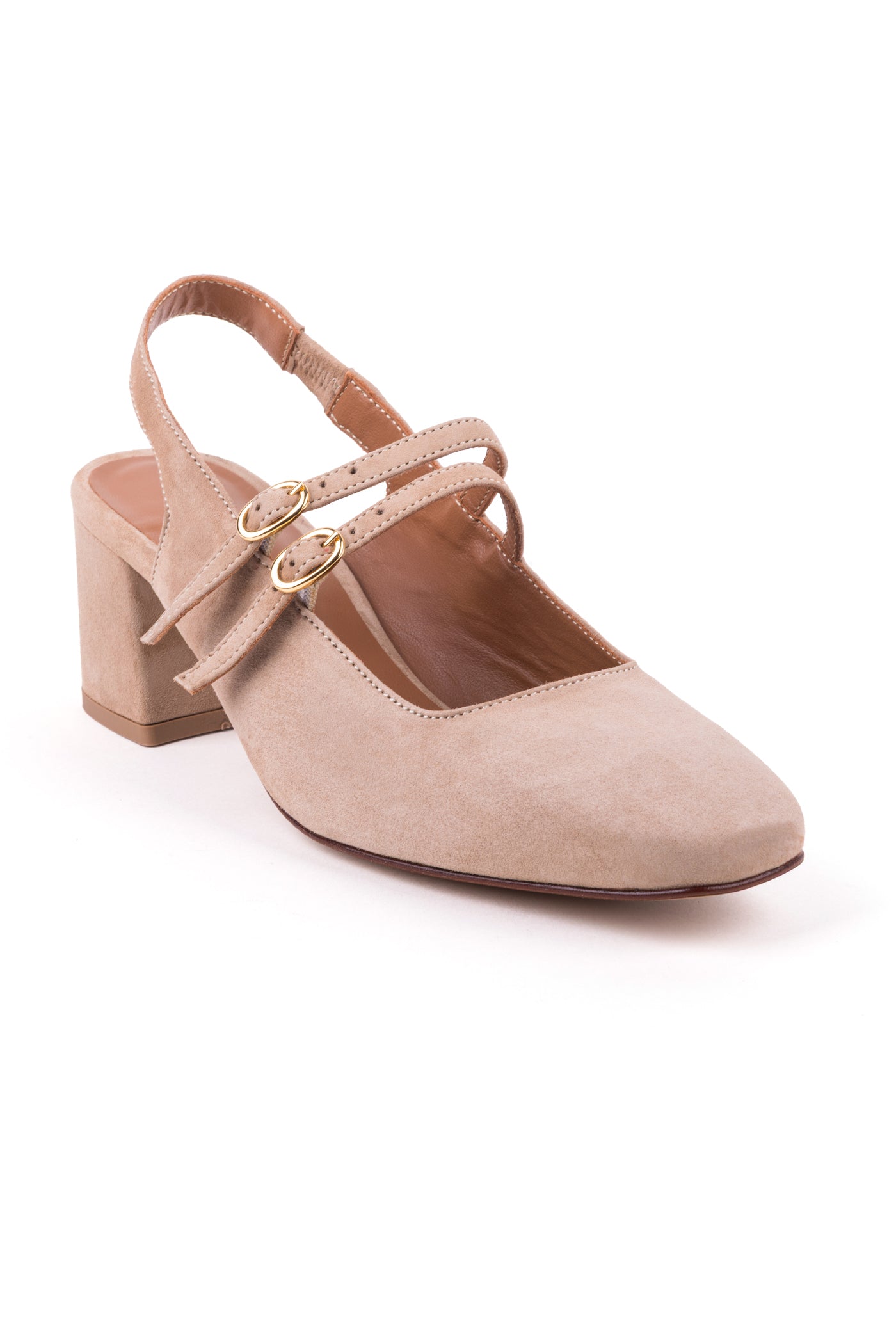 Sapatos de salto alto em camurça
