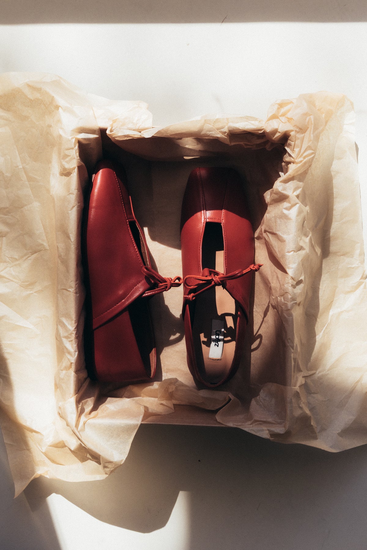 Sapatos rasos com ponta quadrada em pele