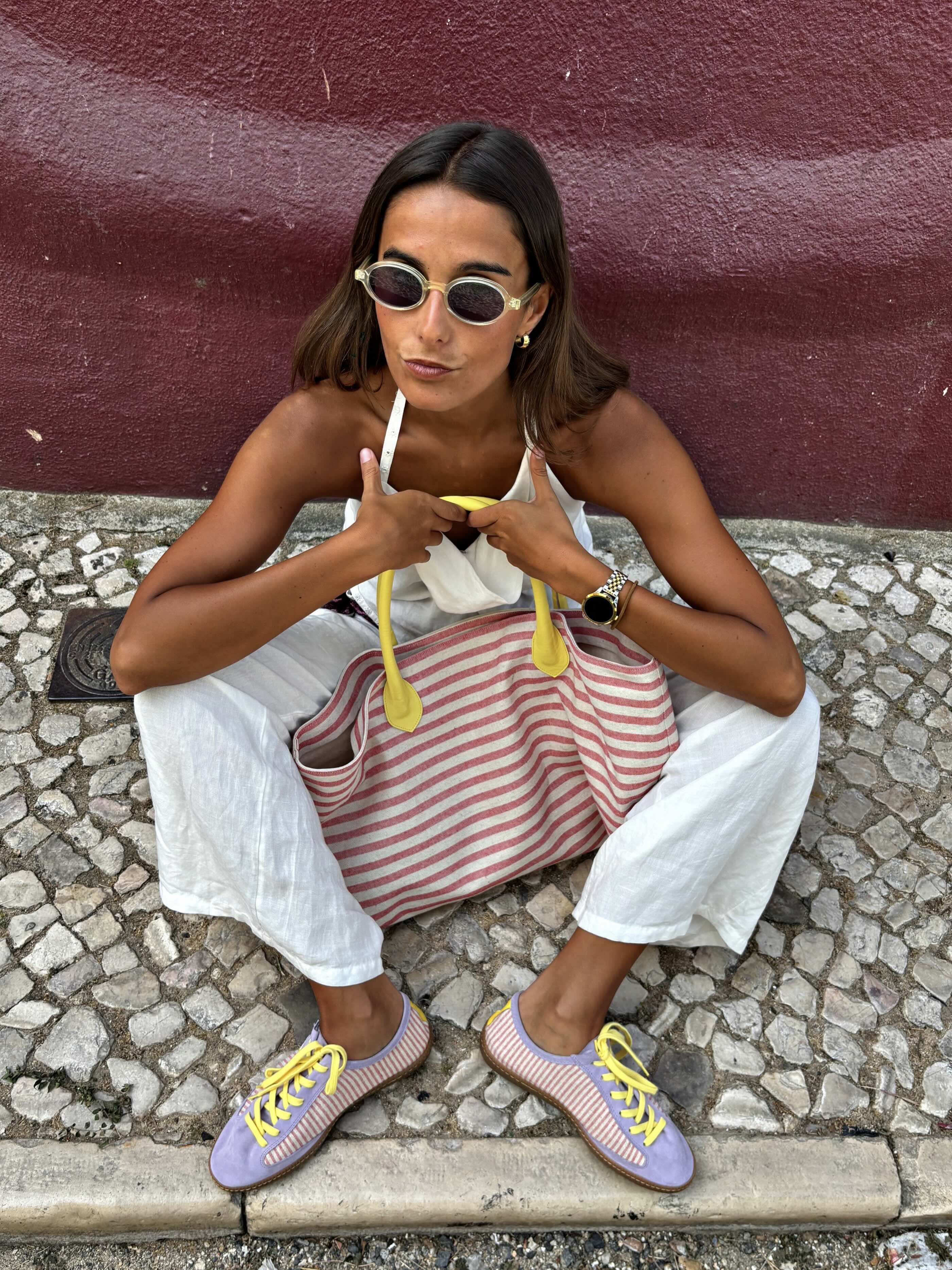 Sneakers em Camurça e Lona