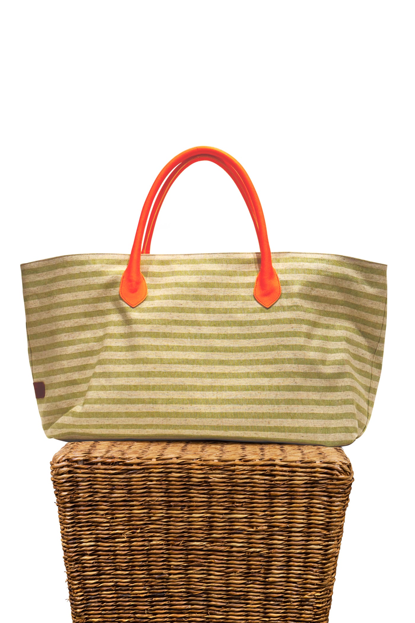 Tote Bag em Lona às Riscas