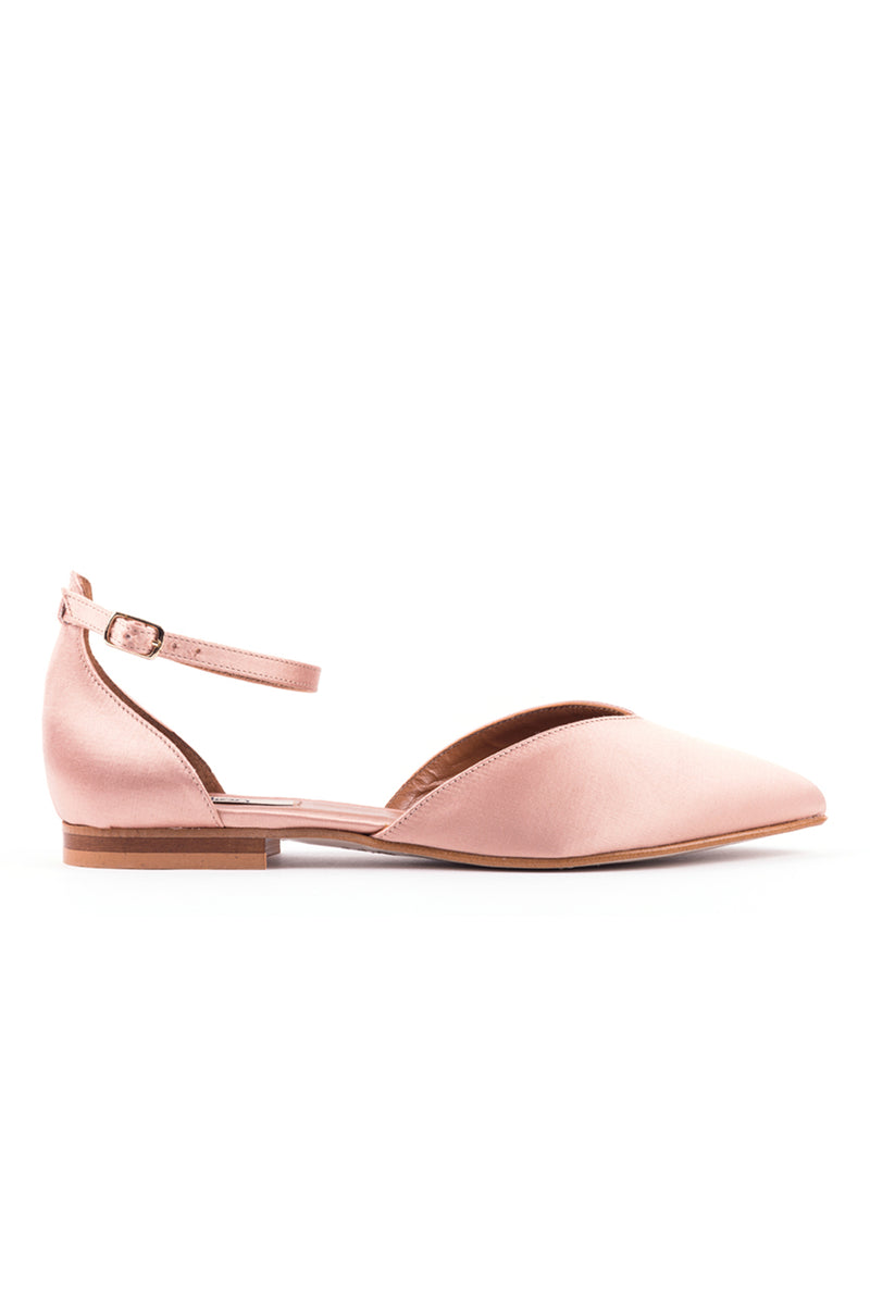 WEDDING COLLECTION - Flat shoes in nude satin