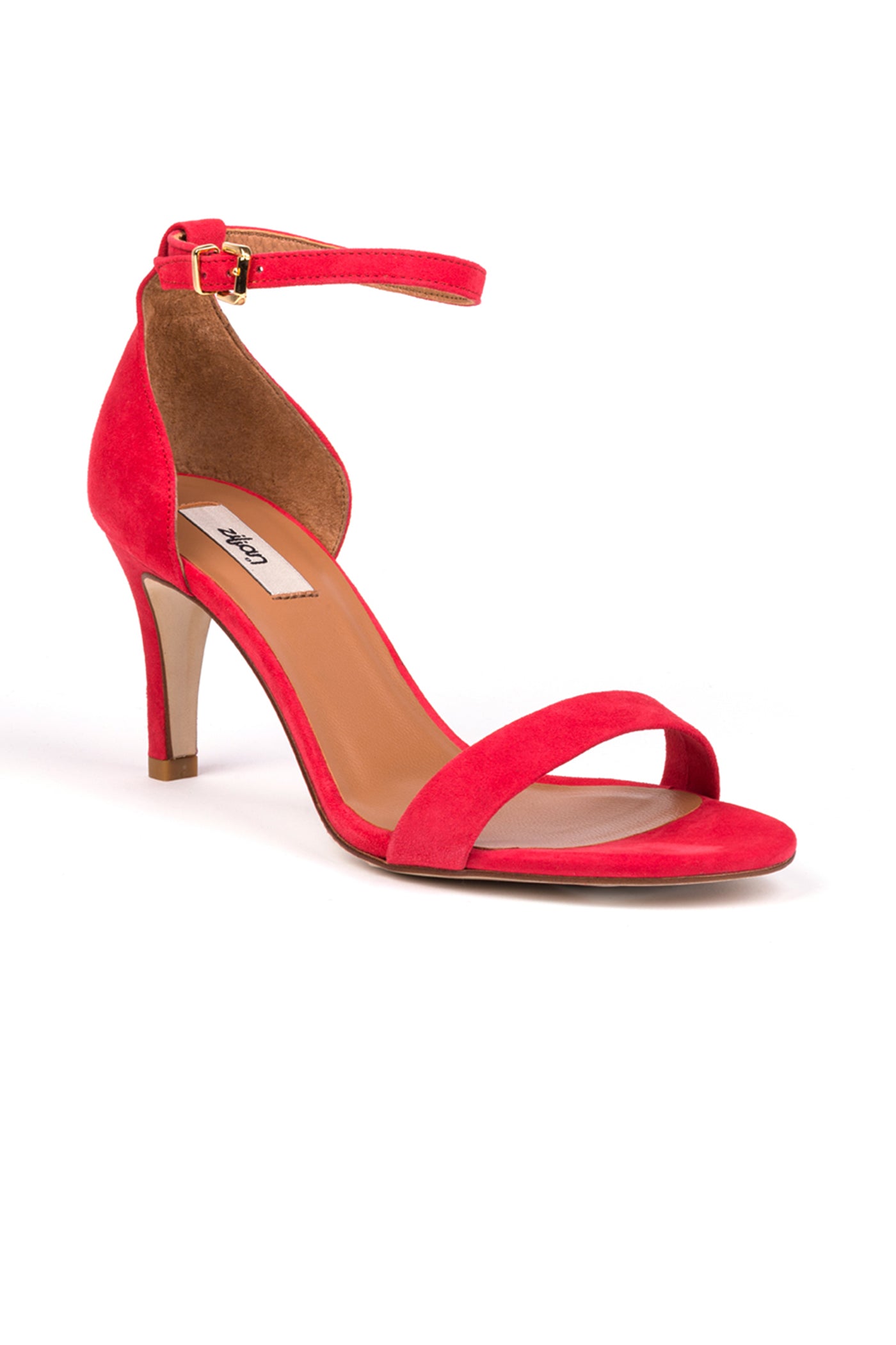 ​High helled sandals in red suede