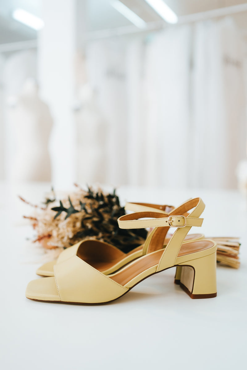 ​WEDDING COLLECTION - Heeled sandals in butter leather