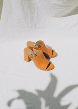 ​High heeled mules in pink-orange