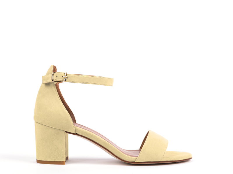 WEDDING COLLECTION - HEELED SANDALS IN NUDE LEATHER