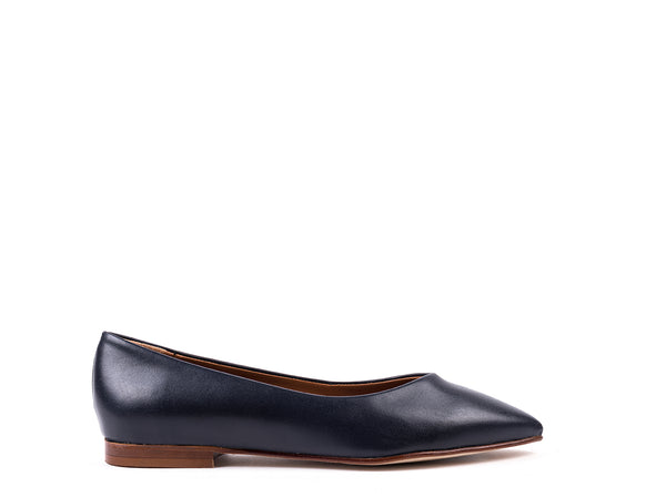 Navy blue leather Essential ballerinas