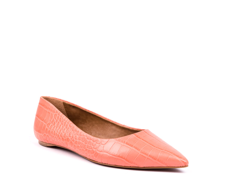 ​Ballerinas in orange engraved leather