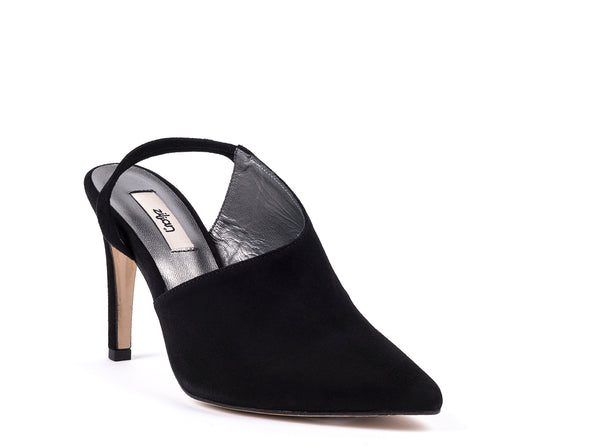 High-heeled shoes in black suede