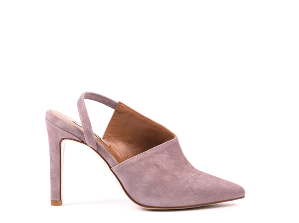 Sapatos de salto alto em camurça toupeira