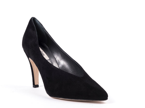 High heeled shoes in black suede