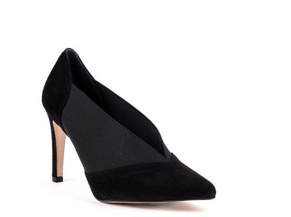 High-heeled shoes in black suede