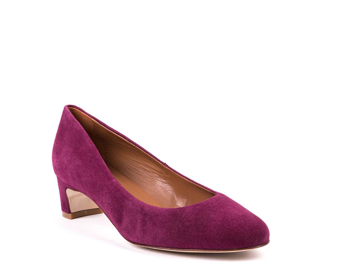 Sapatos de salto médio em camurça bordeaux