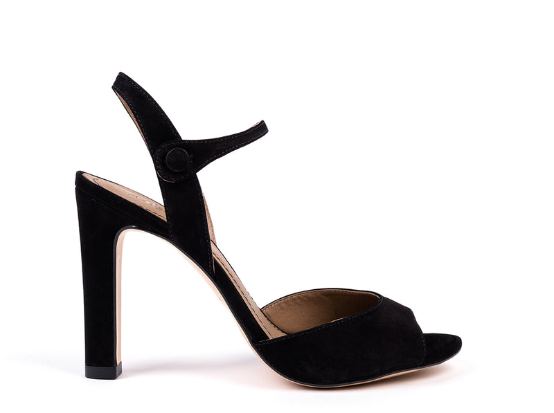 ​High heel sandals in black nobuck