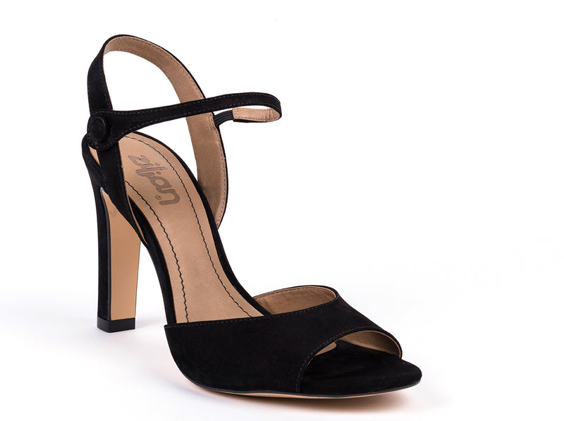 ​High heel sandals in black nobuck