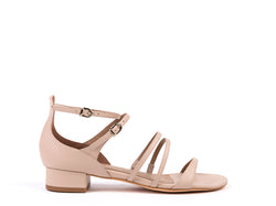 ​Flat sandals in make up leather