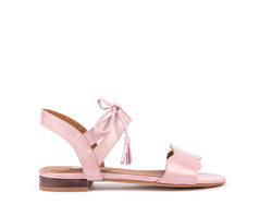 ​Flat sandals in pink leather