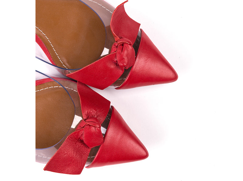 Leather and vinil red ballerinas