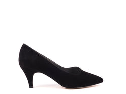 ​Medium heeled black suede shoes