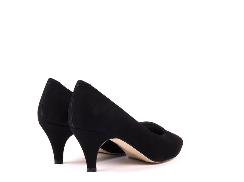 ​Medium heeled black suede shoes