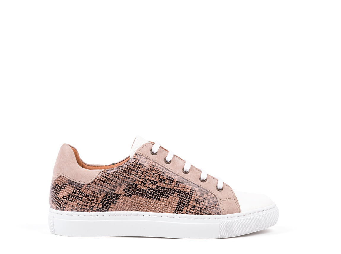 ​Sneakers in natural engraved leather