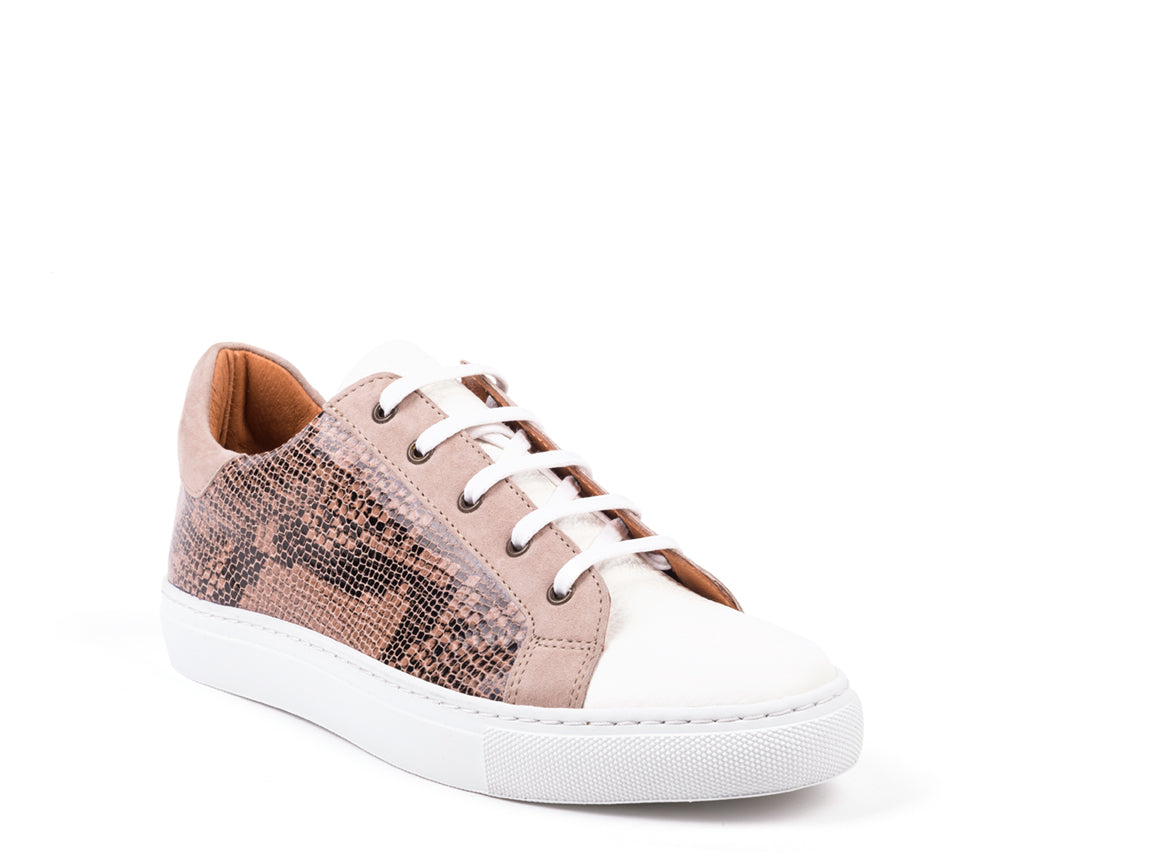 ​Sneakers in natural engraved leather
